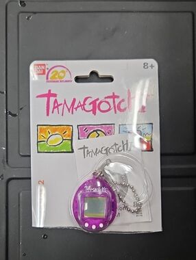 Tamagotchi 20th Anniversary Purple Virtual Pet Keychain New
